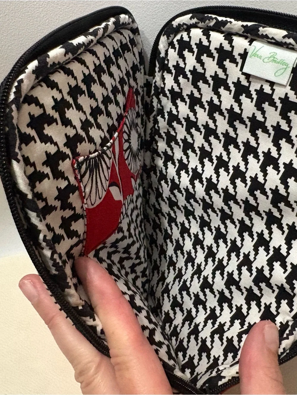 Vera Bradley Red Quilted Floral Tablet Case with Black Trim
